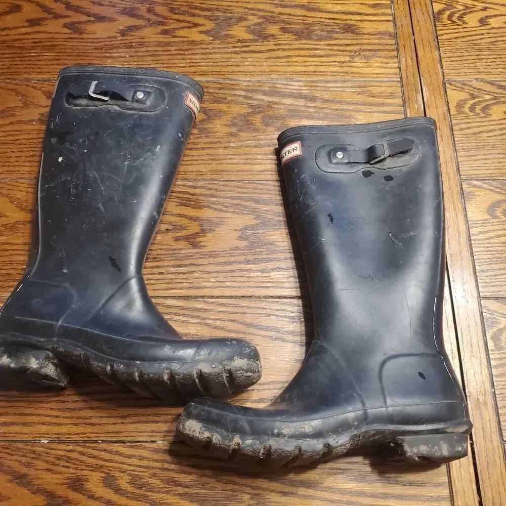 Hunter classic black rain boots sz 6.5